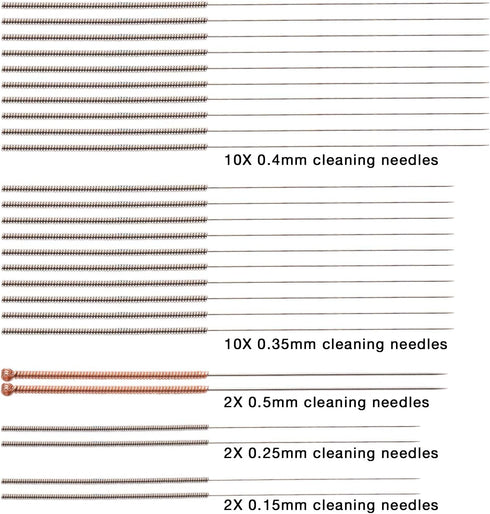 Luter 28 Pieces 3D Printer Nozzle Cleaning Tool Kit, Includes 26 Cleaning Needles and 2 Tweezers