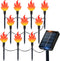 ALENEY Christmas Light Solar Lights Outdoor, 6.2Ft Cute Flame Light String with Stake,