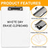 Dry Erase Clipboard 8 Pack - Hardboard Clip Board 8.5x11 for Classroom, Double-Sided White Board, Office & School Supply