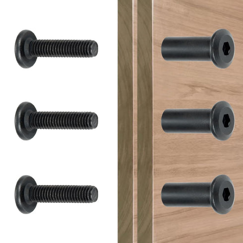 50 Sets M6x35mm Black Binding Post Screws Socket Cover Bolt Fastener Connector for Wood Rivet Socket Cap