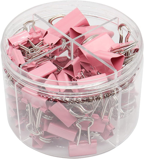 Binder Clip, Assorted Sizes Paper Binder Clips, (Large, Medium, Small, X-Small) for Office School, 84 Pack (Pink)