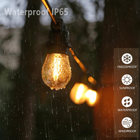 S14 Replacement LED Light Bulbs, 2W Shatterproof & Waterproof, E26 Base, Warm White 2200K, 15 Pack