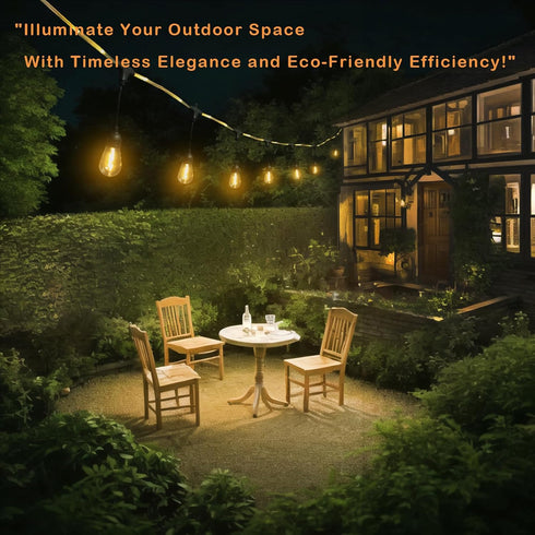 28.2FT, 12 Bulbs Dimmable 2700K, LED Outdoor Edison String Lights Waterproof with Remote Shatterproof with Timer and IC