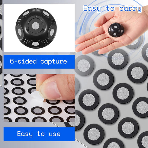 6 Set 6 100 3D 6mm 3D Kingdder Pcs Multi-Angle Marker Sided Point Scanner Dot Scanning Spray Scanner Turntable
