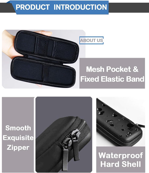 Slim Pencil Case Hard Shell for Adults, Travellers, Insulin Travel - Simple Thin Waterproof Organizer Box for Stylus,