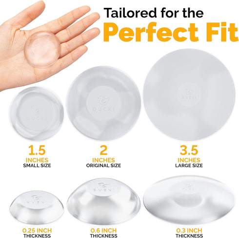 Ducki Door Stop Wall Protector, Self Adhesive Rubber Door Knob Wall Protectors, 4 Pack Clear Door Stops