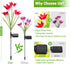 4 Pack 7 KOOPER Outdoor Solar Lights, Solar Garden Light with Bigger Lily Flowers, Waterproof Color Changing Solar