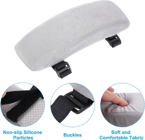 PATIKIL Office Chair Arm Pads, 2pcs Grey Armrest Cushion Covers for Computer Desk Chairs, Protectors
