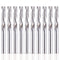 HQMaster 1/8 Shank CNC Router Bits, 3.175mm End Mill Single Flute Spiral Router Bit, 10 Pack