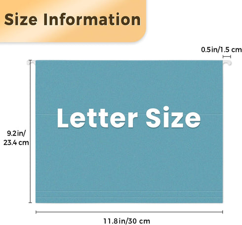 SUNEE Hanging File Folders, 50 Pack Letter Size with 1/5-cut Tabs, Stay Organized for Home and Office Bulk File,