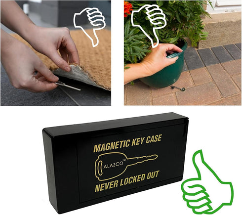 2 Pack Hide A Key Magnetic Under Car Spare Key Holder - Large ABS Case Key Hider for Home, RV, Truck