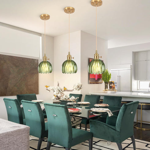 5.1Inch E26 Pendant Light Fixtures,Mini Hanging Lights Green Glass Vintage Pendant Light Hanging Light Adjustable