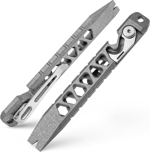 TISUR Titanium EDC Pry Bar, Keychain Pry Bar Multitool With Bottle Opener,