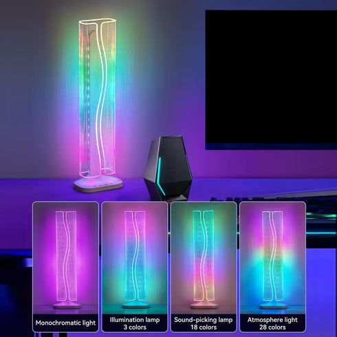 Yunseity Modern Table Lamp Night Light Bedside Lamp with Remote Control RGB Color Changing Adjustable Brightness USB