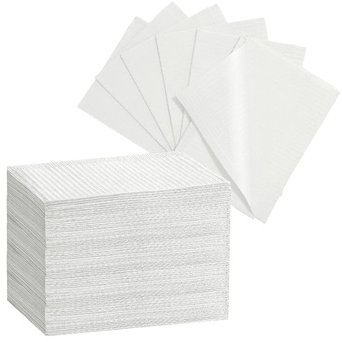 EZEELAI Dental Bibs Disposable Waterproof Dentist Bibs 3 Ply Dental Paper Bibs, 125