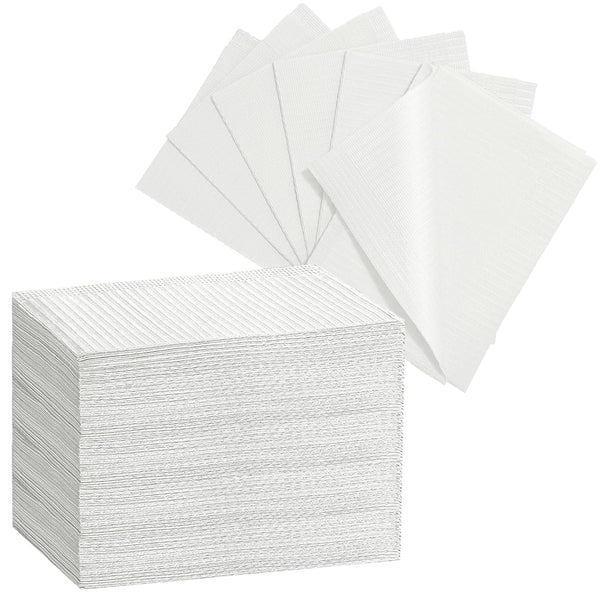 EZEELAI Dental Bibs Disposable Waterproof Dentist Bibs 3 Ply Dental Paper Bibs, 125