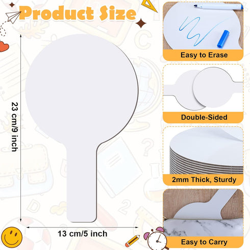 Zhehao Dry Erase Answer Paddles Bulk DIY Christmas Paddles for Games Double Sided Mini Handheld Dry Erase Answer Board Auction for Christmas Games Party(24 Pieces) by Zhehao
