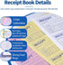 sunanday 6 Pack Insert,7-5/8" 10-7/8" Bound,3 Carbonless,100 Sets Book,4 Large Money and Rent Receipt Books
