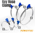 POWERTEC 70127 2-1/2 Inch Key Hose Clamp, Thumb Screw Key Adjustable Stainless Steel Hose Clamps for Dust Collection