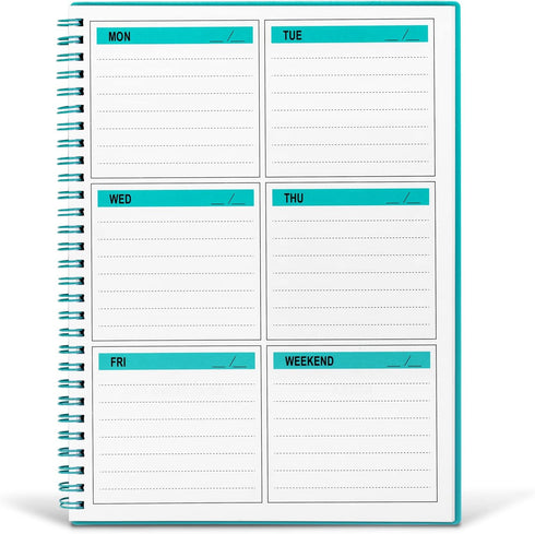 UtyTrees Undated Weekly Planner, A5 To Do List Notebook with 52 Weeks Planning, 5.2"X 7.5", Green