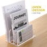 SANRUI Acrylic Mail File Organizer, 3 Upright Compartments, Clear Desktop Vertical Letter Holder for Office, Home
