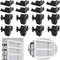 Terixe Post Inserts Connectors - PP Plastic, Injection Molded, Sturdy Support - Black,