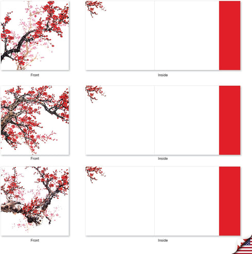 The Best Card Company - 10 Assorted Flower Cards Blank (4 x 5.12 Inch) - All Occasion Floral Greetings Boxed, Cheers