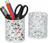 EasyPAG Metal Round Pencil Holder 2 Pack - White Pen Cup Organizers for Desk