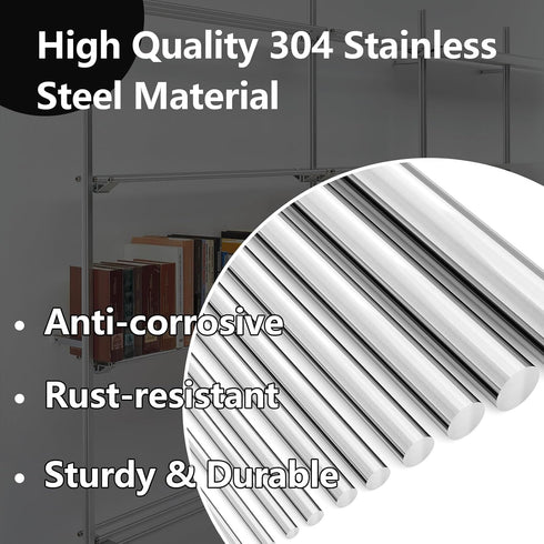 Eoiips 1" Diameter 304 Stainless Steel Round Rod, 14" Length for DIY Metal Craft & Working Hobbies