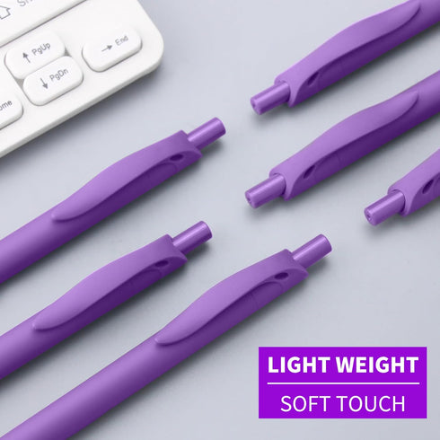 Pens Bulk, 50 Pack No Bleed Purple Medium Point Click Pens, Wholesale Retractable Ballpoint Smooth Ink 1.0MM