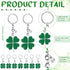 Fullhawl 24 Sets Shamrock Pen Gifts Bulk for Employee Good Luck Ballpoint Pens Clover Keychains with Thank You Cards