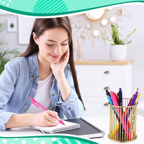 Crtiin 10 Pcs Funny Pens for Adults, Novelty Quotes Ballpoint Pens Bulk, Black Ink for Office Gifts