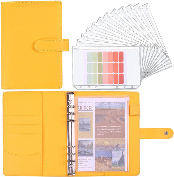 Money Saving Binder, Savings Challenges Book with 12pcs Zipper Envelopes, A5 Budget Planner