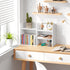 Desktop Shelf Organizer for Top of Desk - Wood Desk Hutch for Dorm Room Essentials & Home Office - Small Tabletop