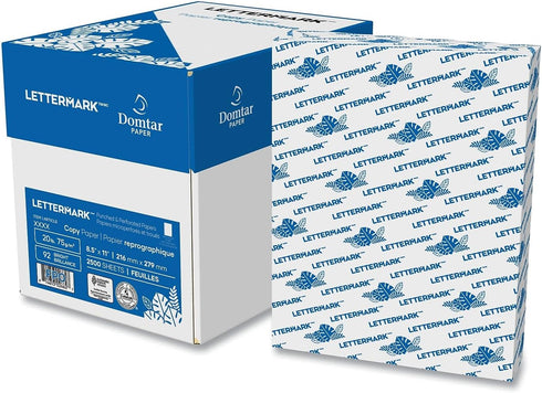 Lettermark Custom Cut-Sheet Copy Paper, 92 Bright, Micro-Perforated 3.5" from Bottom, 20 lb Bond Weight, 8.5 x 11, White, 500/Ream by Domtar