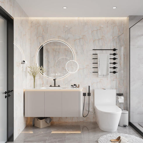 Blue Gold Marble Contact Paper for Countertops, Waterproof Removable Wallpaper Peel and Stick Granite Contact Paper