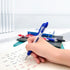 Blue Ballpoint Pens with Rubber Grip, Fine Point 0.5mm, Retractable, Set of 12 Writing Pens for School Office