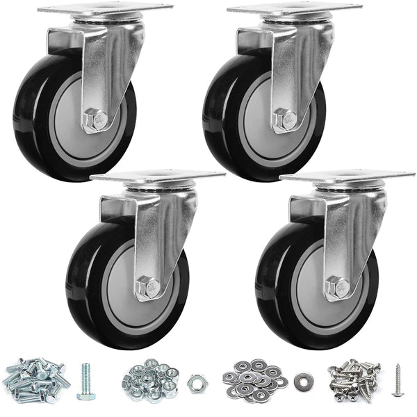4” Inch Swivel Casters Wheels Set of 4 Finnhomy, Heavy Duty Premium Polyurethane
