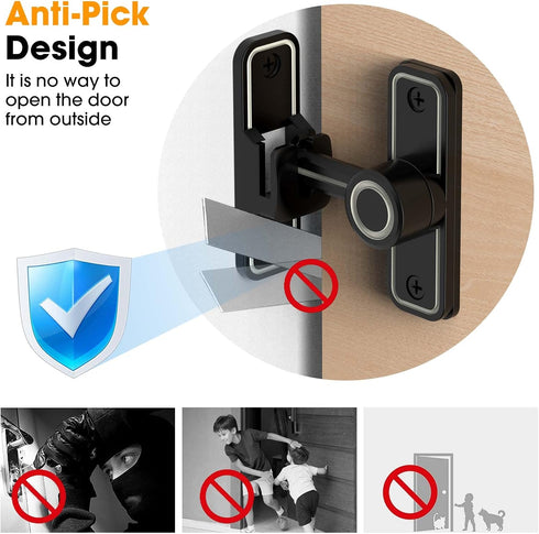 Sliding Barn Door Lock Hardware, 90 Degree Locks for Barn Doors, Flip Gate Latches for Outdoor and Garage Use