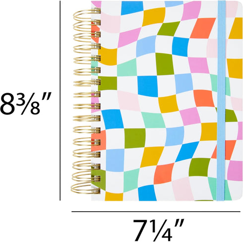 C.R. Gibson Signature Checkerboard Twin Wire Journal, 8.5" x 8.5", 480 Pages, Blank, Dot Grid, Lined