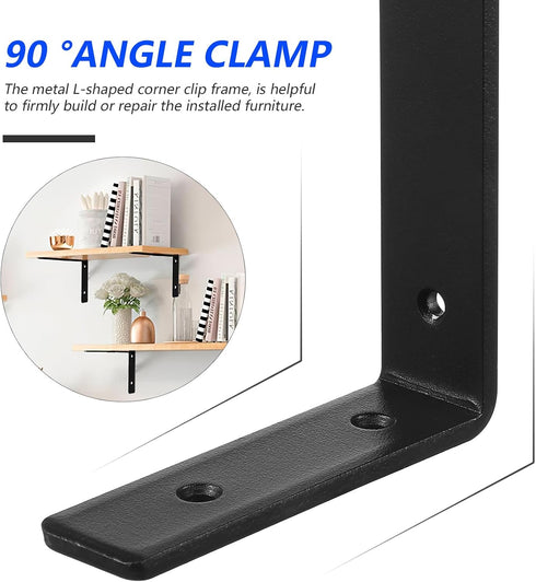 5.70X3.93X1.14 Inch 2 Pack ULTECHNOVO L-Shaped Triangle Shelf Brackets Heavy Duty Steel Angle Brackets Corner Braces