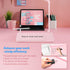 SHANTRA 16" x 7" Desktop Whiteboard, Fast Charger Station & Adjustable LED Lamp, Pink Desk Dry Erase Board