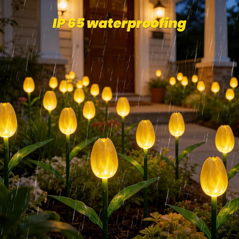 X-GiftKey 6PACKS Outdoor Solar Lights Waterproof - Brighter Tulip Flowers with Garden Gifts Stake Lights Decor,Yard
