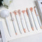 WEMATE 8Pcs Ballpoint Pens Set, Metal Crystal Diamond Glitter Pens for Journaling, White Pen Bling in Black & Blue Ink,