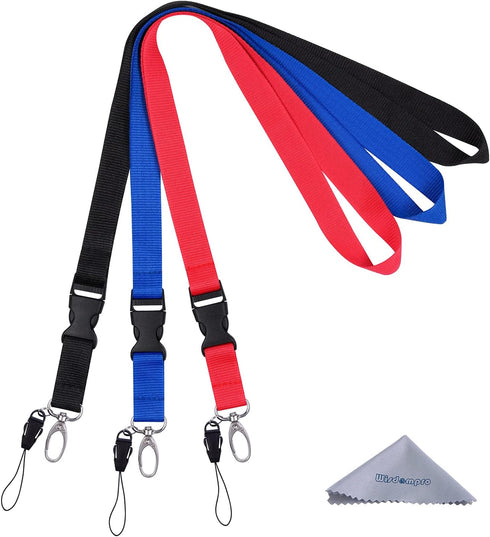 Wisdompro Office Lanyard, 3 Pack - 23 inch Quick Release Neck Strap with Detachable Buckle for Keys, ID Badges, Cell