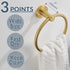 APLusee Hand Towel Ring, 304 Stainless Steel Round Towel Holder, Wall Mounted for Bathroom Kitchen, Brushed Gold