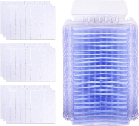 File Folder Tabs - 100+200 Sets Hanging File Tabs with Inserts for Quick Identification, 2 Inch Clear Plastic