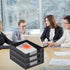 Leather Letter Tray, Luxury Desk Organizer for Mail, Paper Files, Magazines, and Cosmetics, Black