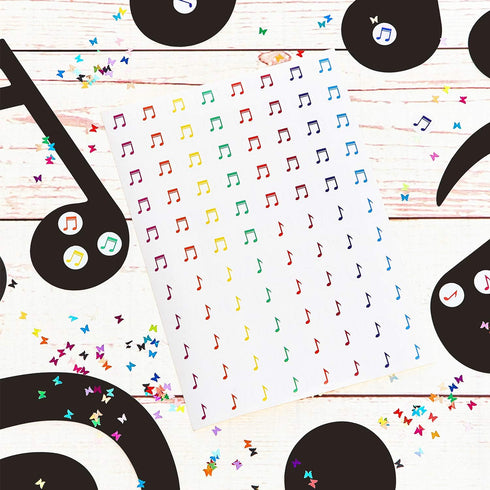 Outus 1760 Pieces Colorful Music Notes Stickers for Kids, 20 Sheets Musical Label Cartoon Stickers for Scrapbooking