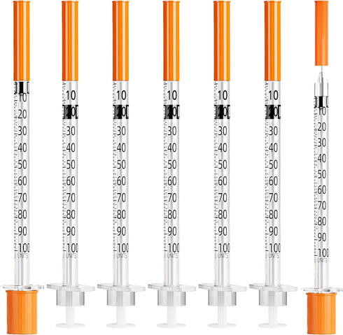 U-100 1ml Syringe 32G 1/4 Inch(6mm) , Syringes for Lab Supplies Dispensing